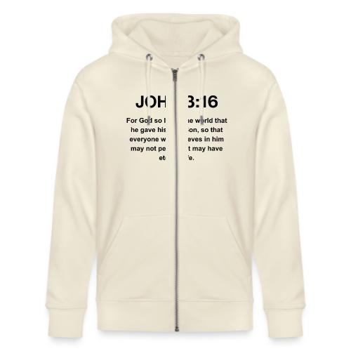John 3:16 Christian Apparel – Bible Verse Clothing - Stanley/Stella Cultivator Organic Zip Hoodie