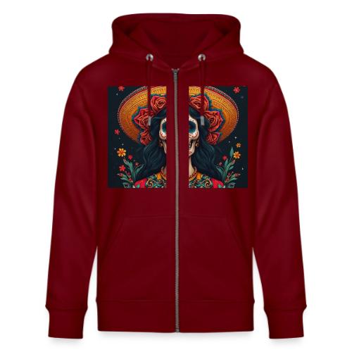 Charra Skull Art | Traditional Mexican Design - Stanley/Stella Cultivator Organic Zip Hoodie