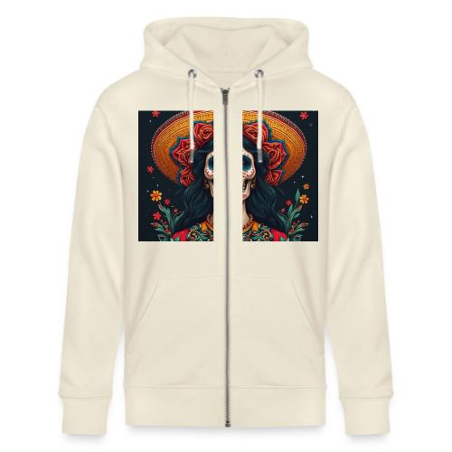 Charra Skull Art | Traditional Mexican Design - Stanley/Stella Cultivator Organic Zip Hoodie