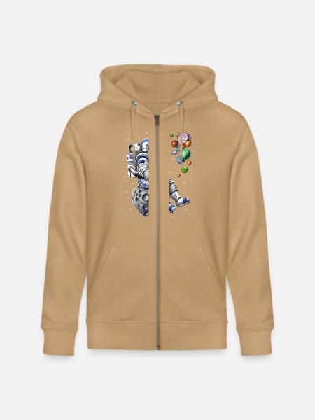 Astronaut Blowing Bubbles - Stanley/Stella Cultivator Organic Zip Hoodie -
