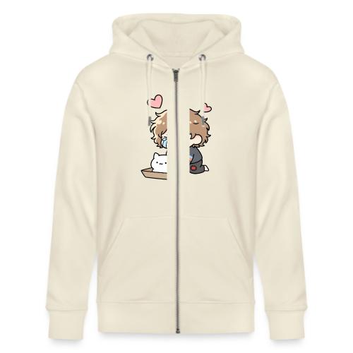 Crying Chibi Boy with Stray Cat - Stanley/Stella Cultivator Organic Zip Hoodie