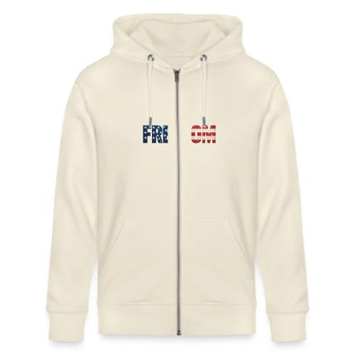 Freedom American Flag Distressed Patriotic Shirt - Stanley/Stella Cultivator Organic Zip Hoodie