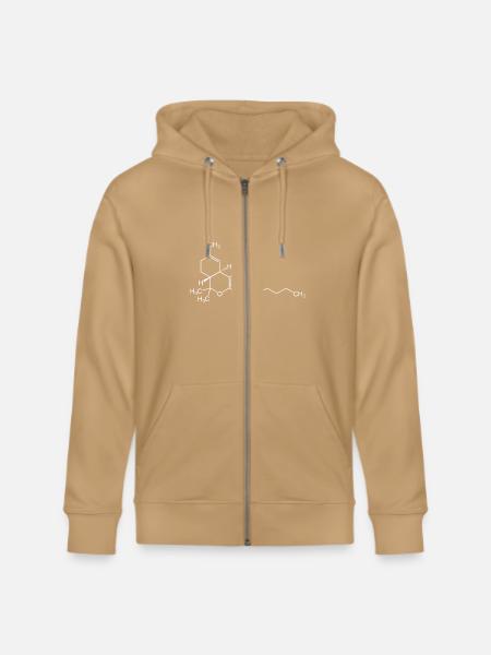 THC Cannabis Weed Chemical Symbol Science Geeky - Stanley/Stella Cultivator Organic Zip Hoodie - natural raw