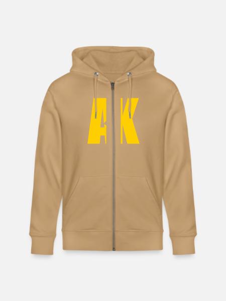 AK47 YELLOW - Stanley/Stella Cultivator Organic Zip Hoodie - natural raw