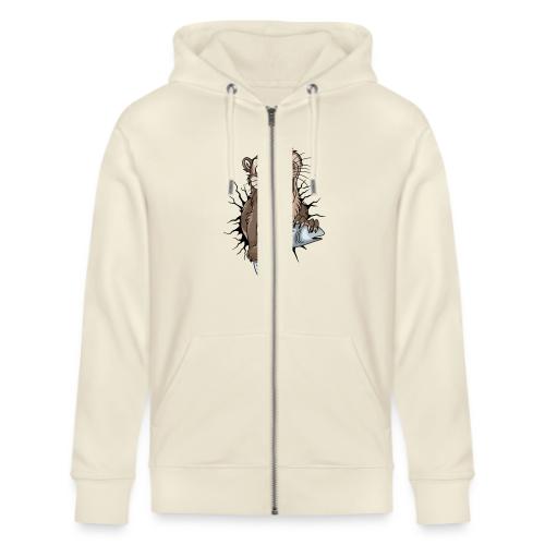 STUCK Otter (front) - black cracks - Stanley/Stella Cultivator Organic Zip Hoodie