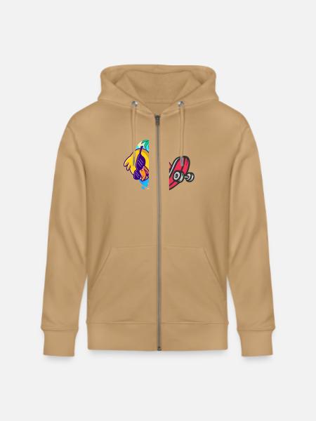 Skateboarding ducky - Stanley/Stella Cultivator Organic Zip Hoodie -