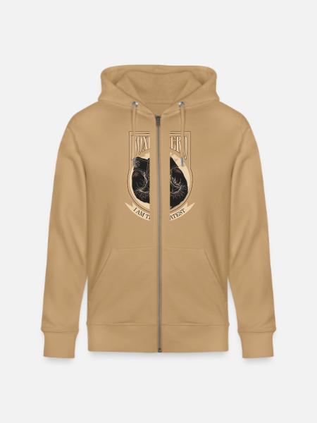 Boxing Hero - i am the greatest - Stanley/Stella Cultivator Organic Zip Hoodie - natural raw