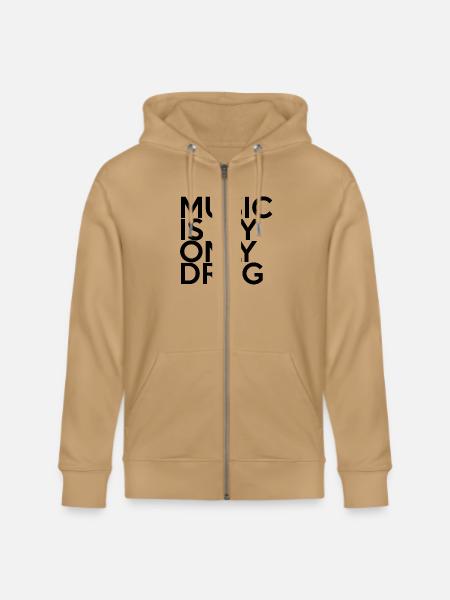 MUSIC IS MY ONLY DRUG - Stanley/Stella Cultivator Organic Zip Hoodie - natural raw