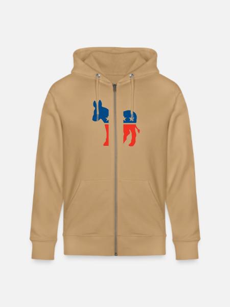 Democrat Logo - Stanley/Stella Cultivator Organic Zip Hoodie - natural raw