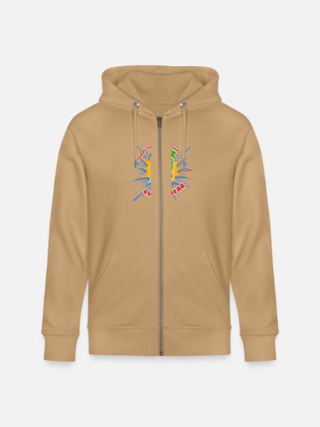 Funny Lucky Gummy Bear - Stanley/Stella Cultivator Organic Zip Hoodie - natural raw