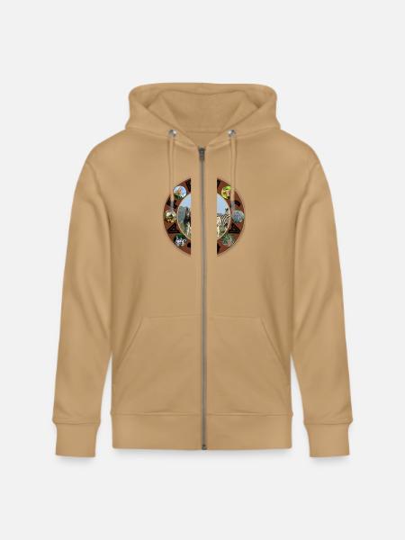 blue sky zebra africa circle - Stanley/Stella Cultivator Organic Zip Hoodie -