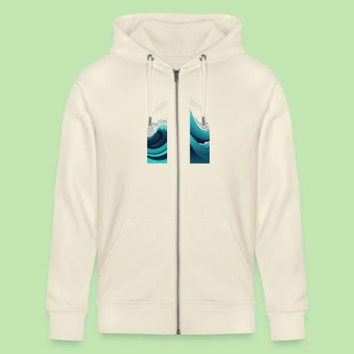 Dynamic Ocean Wave Illustration - Stanley/Stella Cultivator Organic Zip Hoodie