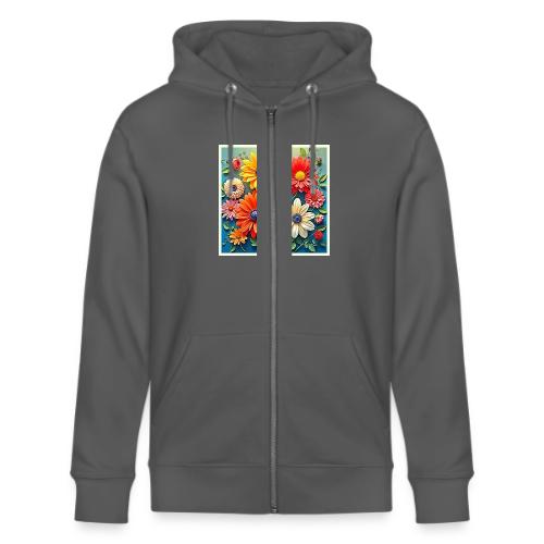 Vibrant Floral Fantasy Design - Stanley/Stella Cultivator Organic Zip Hoodie