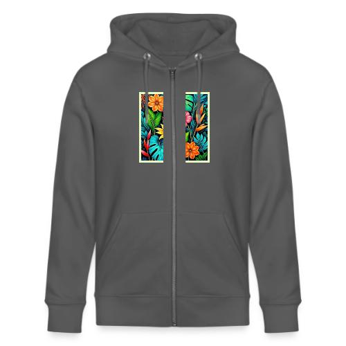 Vibrant Tropical Jungle Bloom Art - Stanley/Stella Cultivator Organic Zip Hoodie