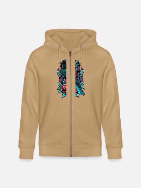 Floral Raven - Stanley/Stella Cultivator Organic Zip Hoodie -