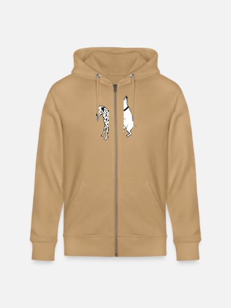 DALMATIAN DOG, TATTOO - Stanley/Stella Cultivator Organic Zip Hoodie - natural raw
