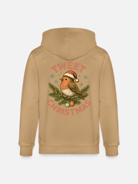 Tweet Christmas Cute Bird Holiday - Stanley/Stella Cultivator Organic Zip Hoodie -