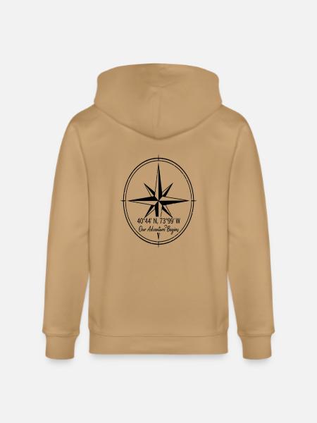 Compass Rose Adventure - Stanley/Stella Cultivator Organic Zip Hoodie -
