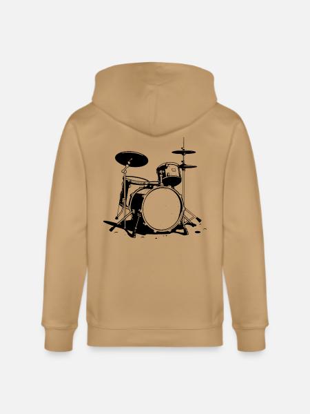 Drum Kit Sketch - Stanley/Stella Cultivator Organic Zip Hoodie -