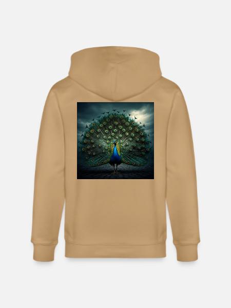 beautiful peacock - Stanley/Stella Cultivator Organic Zip Hoodie -