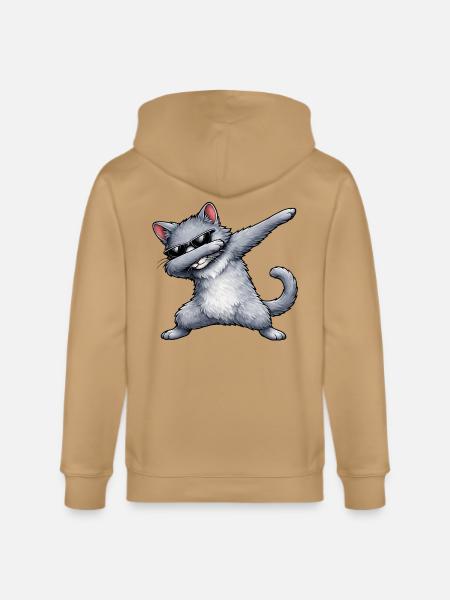 Dabbing Russian Blue Cat - Stanley/Stella Cultivator Organic Zip Hoodie -