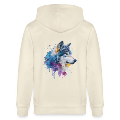 Splash-Art Wolf Head - Stanley/Stella Cultivator Organic Zip Hoodie