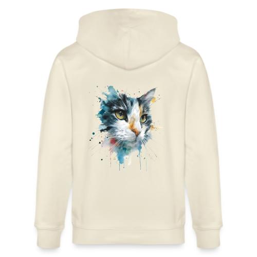 Watercolor cat face - Stanley/Stella Cultivator Organic Zip Hoodie