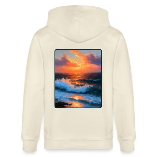 Sunset Storm Waves Oil Painting - Stanley/Stella Cultivator Organic Zip Hoodie