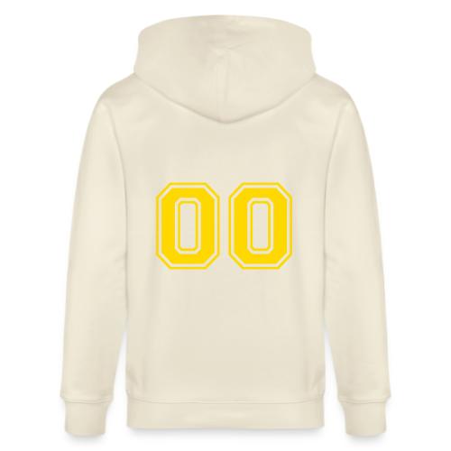 Number 00 in a classic athletic collegiate font - Stanley/Stella Cultivator Organic Zip Hoodie