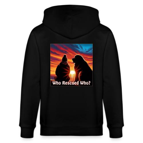 Who Rescued Who- Winter Version - Stanley/Stella Cultivator Organic Zip Hoodie