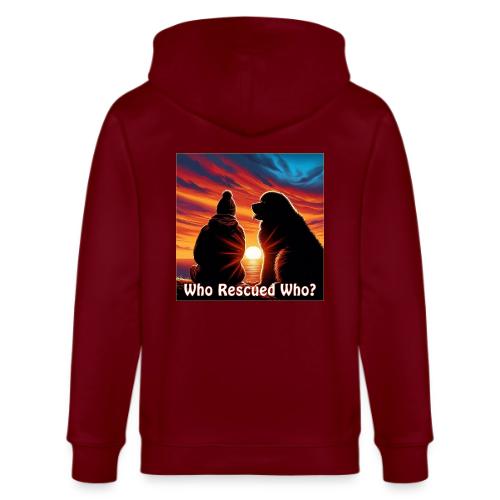 Who Rescued Who- Winter Version - Stanley/Stella Cultivator Organic Zip Hoodie