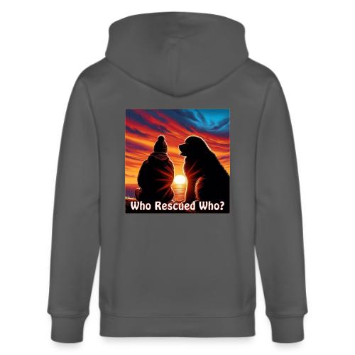 Who Rescued Who- Winter Version - Stanley/Stella Cultivator Organic Zip Hoodie