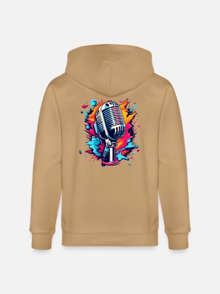 Colourful Microphone Splash - Stanley/Stella Cultivator Organic Zip Hoodie -