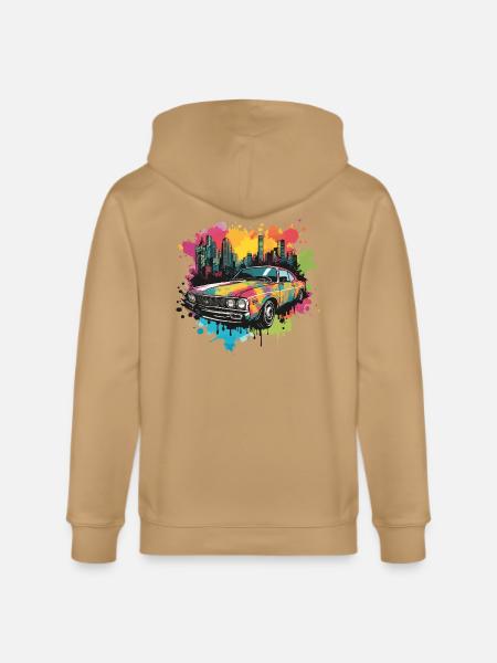 Retro Splash Neon Car - Stanley/Stella Cultivator Organic Zip Hoodie -