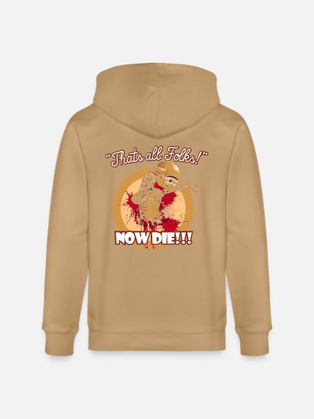 Thats all folks Now die shirt - Stanley/Stella Cultivator Organic Zip Hoodie - natural raw