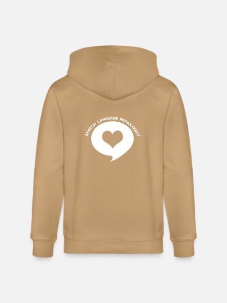 Speech Language Pathologist Heart Shirt - Stanley/Stella Cultivator Organic Zip Hoodie - natural raw