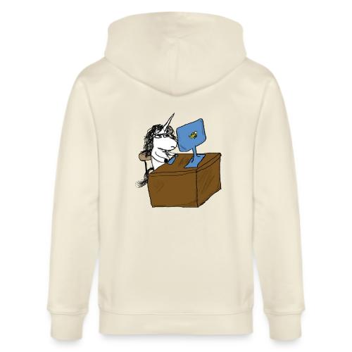 Kaede the Unicorn a the office - Stanley/Stella Cultivator Organic Zip Hoodie