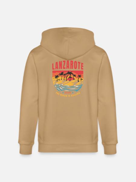 Lanzarote Espana beach design - Stanley/Stella Cultivator Organic Zip Hoodie -