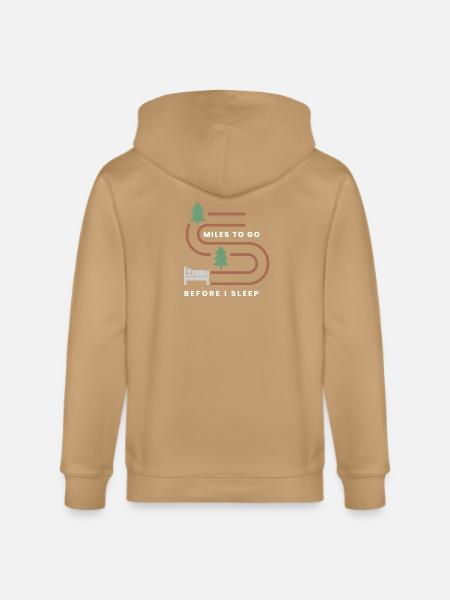 MILES TO GO BEFORE I SLEEP - Stanley/Stella Cultivator Organic Zip Hoodie - natural raw