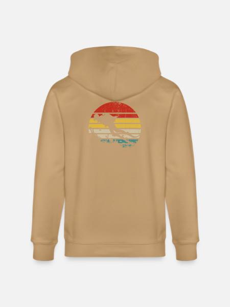 Surfer Sunset Retro Stripes - Stanley/Stella Cultivator Organic Zip Hoodie -