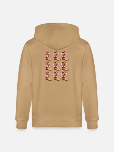 Cowgirl Boots and Pink Bows Rodeo - Stanley/Stella Cultivator Organic Zip Hoodie - natural raw