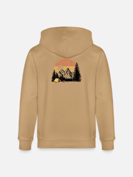 Sunset Camp Silhouette - Stanley/Stella Cultivator Organic Zip Hoodie -