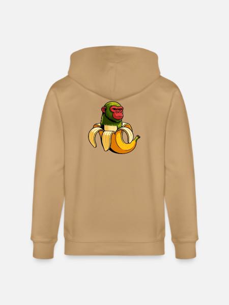 Chimpanzini Bananini Italian Brainrot Meme Art - Stanley/Stella Cultivator Organic Zip Hoodie - natural raw
