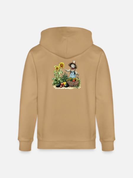 Harvest Sunflower Scarecrow - Stanley/Stella Cultivator Organic Zip Hoodie - 