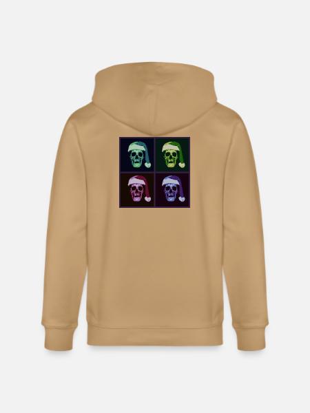 Pop Art Skull Santa Halftone - Stanley/Stella Cultivator Organic Zip Hoodie -