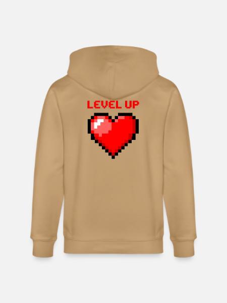 Level Up Pixel Heart - Stanley/Stella Cultivator Organic Zip Hoodie -