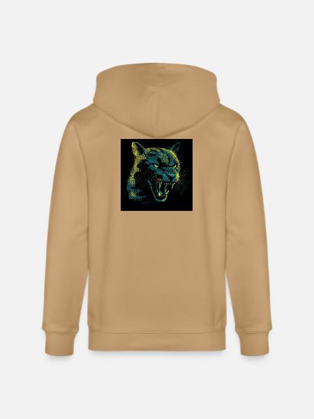 Neon Halftone Cat Roar - Stanley/Stella Cultivator Organic Zip Hoodie -