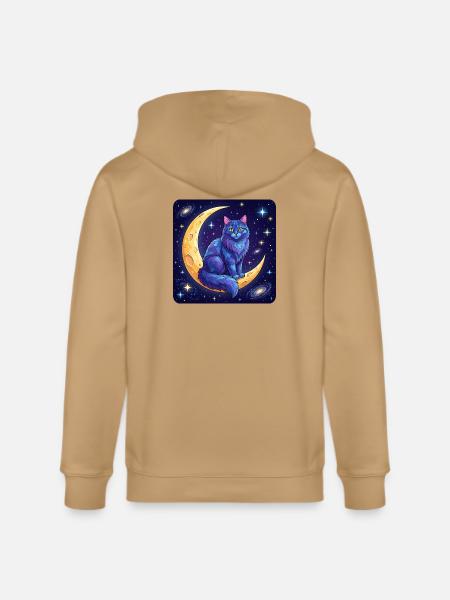 Blue Moon Cat in Space - Stanley/Stella Cultivator Organic Zip Hoodie -