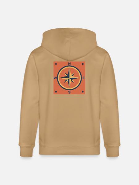 Retro Compass Rose Outdoor - Stanley/Stella Cultivator Organic Zip Hoodie -