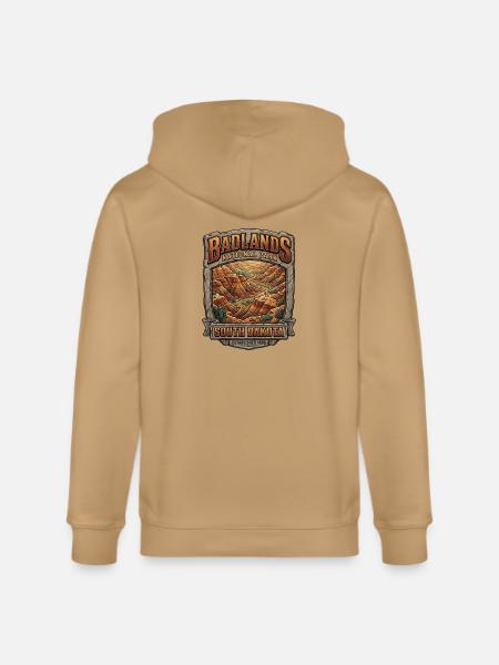 Badlands National Park Tee - Stanley/Stella Cultivator Organic Zip Hoodie - natural raw